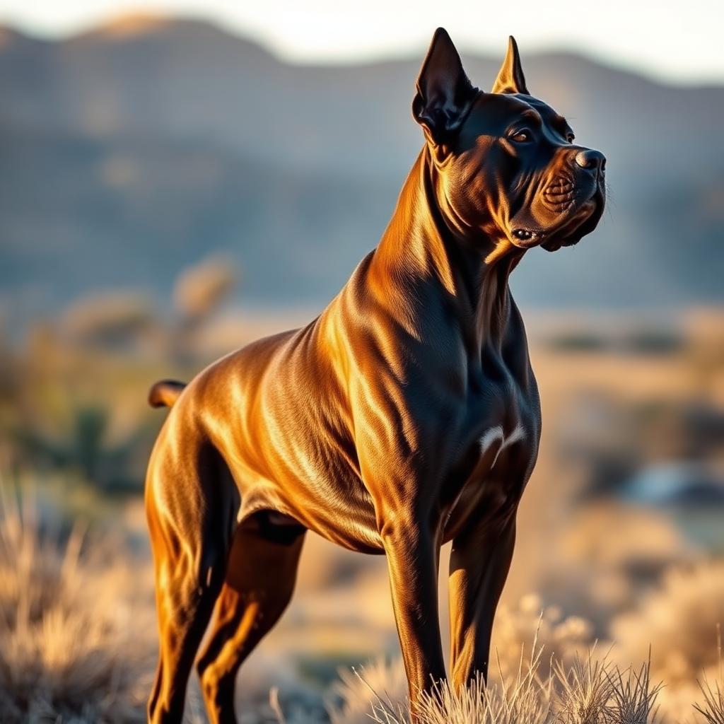 Close portrait of a Cane Corso's head and ears